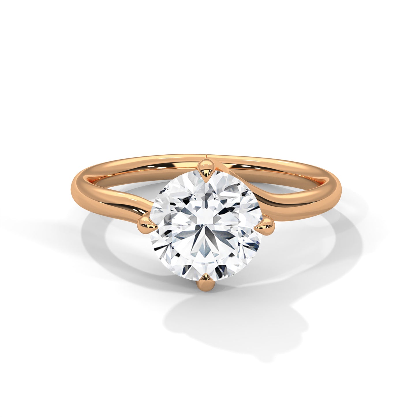 Round Cut Moissanite Solitaire Engagement Ring | 14K Yellow Gold Minimalist Wedding Ring | Classic Gold Proposal Ring for Her | Timeless Bridal Jewelry