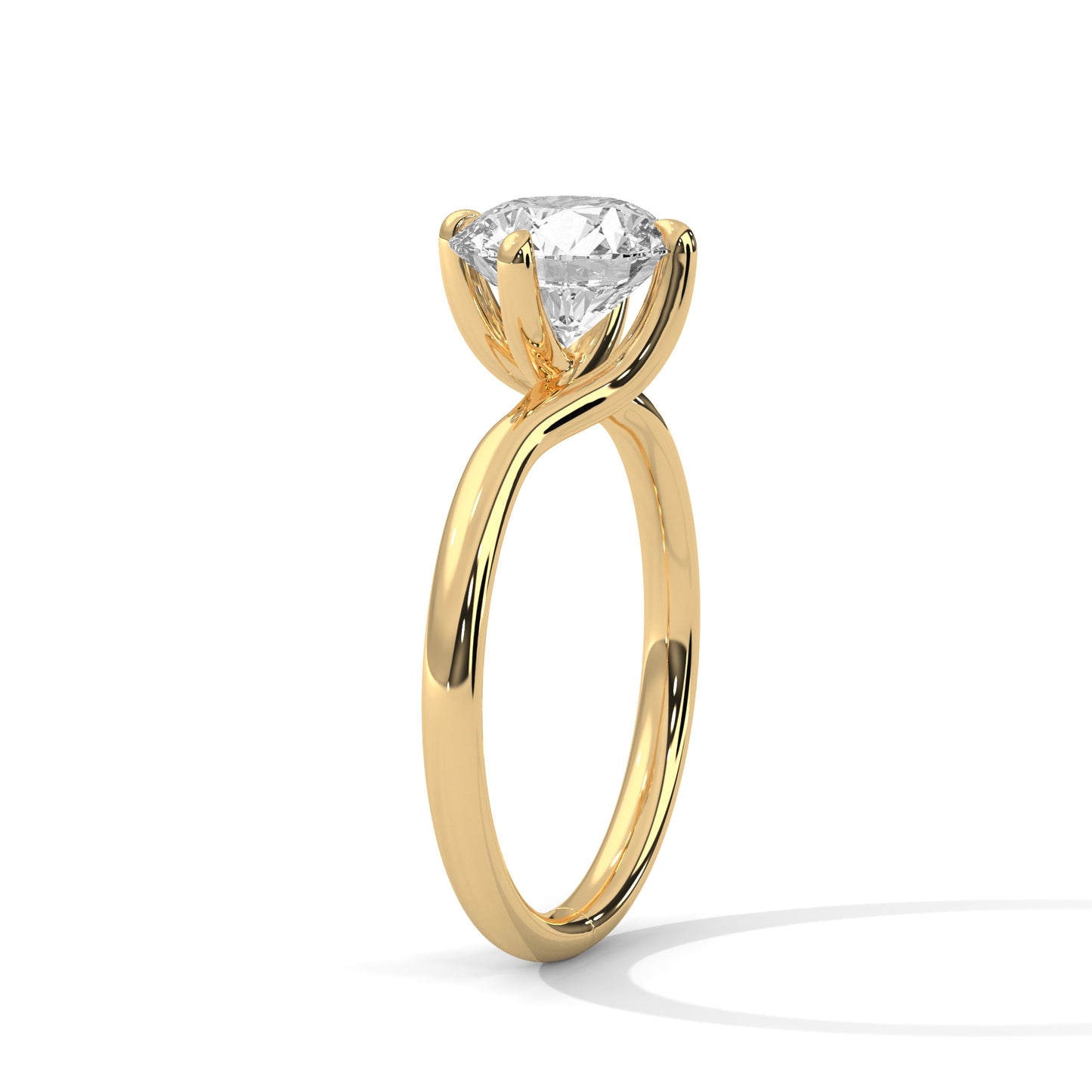 Round Cut Moissanite Solitaire Engagement Ring | 14K Yellow Gold Minimalist Wedding Ring | Classic Gold Proposal Ring for Her | Timeless Bridal Jewelry