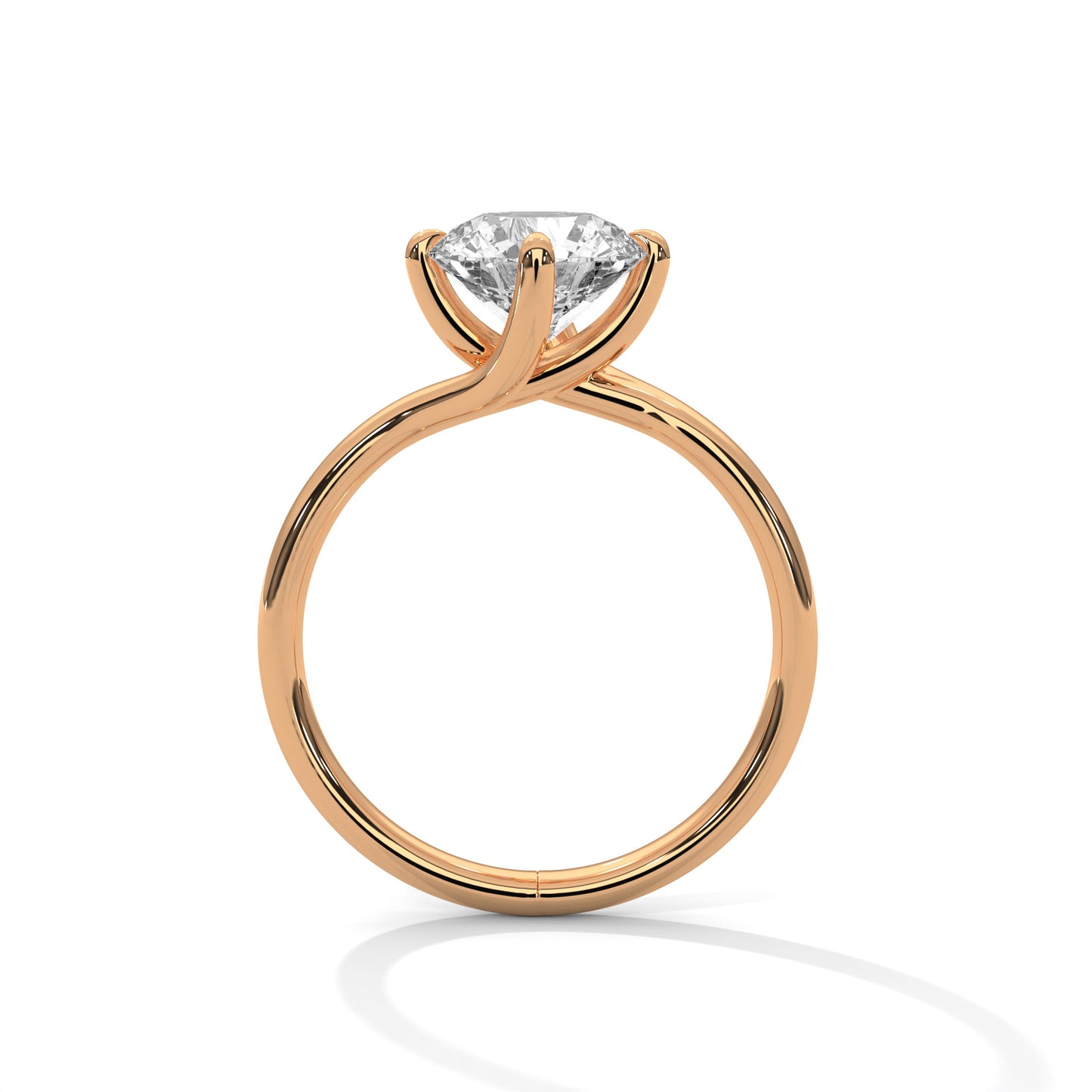 Round Cut Moissanite Solitaire Engagement Ring | 14K Yellow Gold Minimalist Wedding Ring | Classic Gold Proposal Ring for Her | Timeless Bridal Jewelry