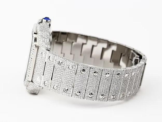 Luxurious Roman Dial Santos Watch – Elegant Stainless Steel Luxury Timepiece for Men & Women