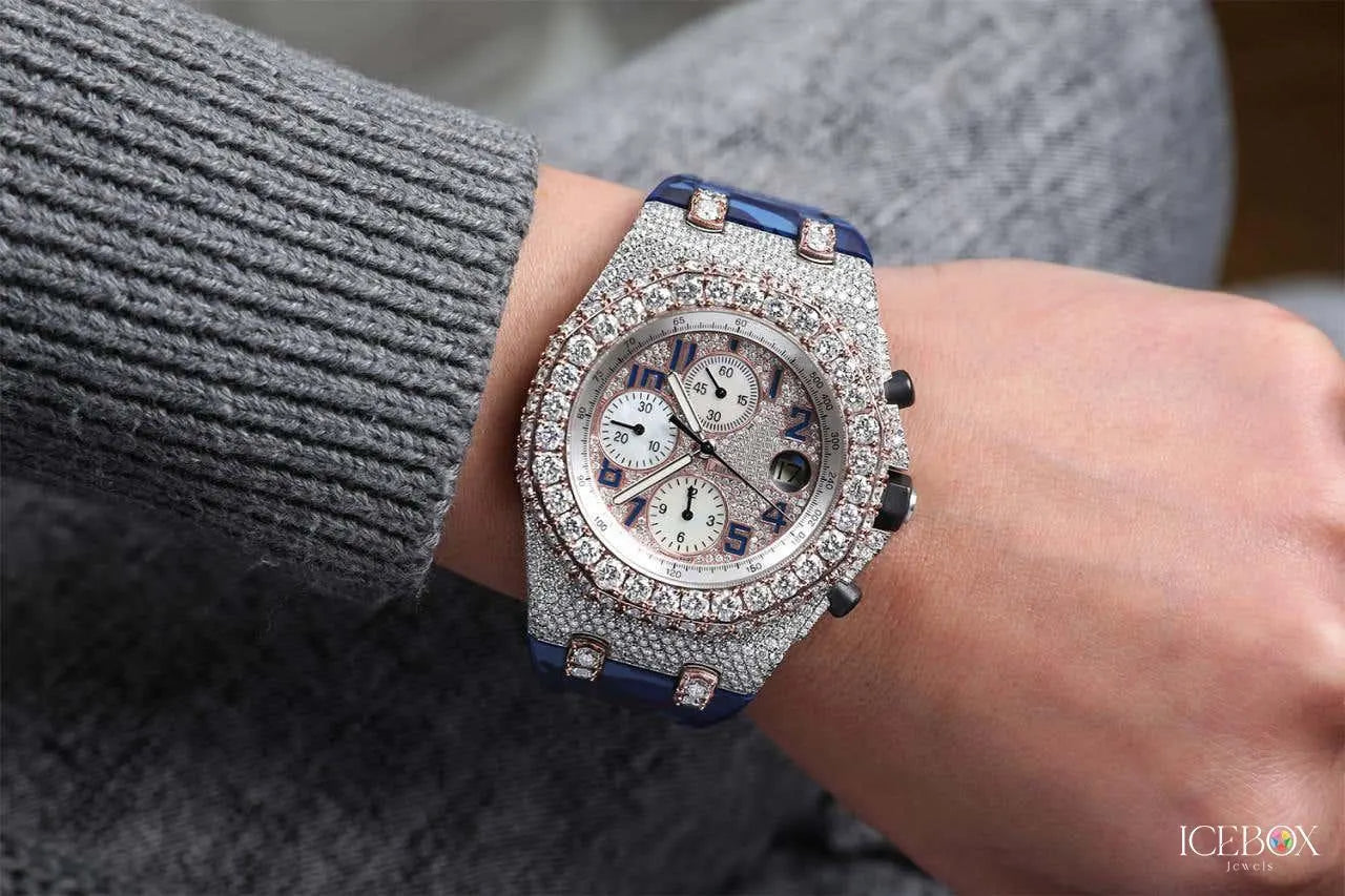 Luxury Custom Moissanite Watch – Iced Out Bust Down Hip Hop Jewelry for Men & Women | VVS Diamond Timepiece