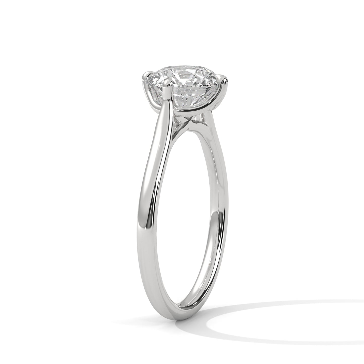 Round Brilliant Cut Moissanite Solitaire Engagement Ring in Yellow Gold
