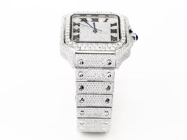 Luxurious Roman Dial Santos Watch – Elegant Stainless Steel Luxury Timepiece for Men & Women