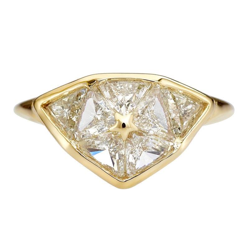 4.0 CT Triangle Cut Dome Ring for Women – Vex Setting Solitaire Wedding Ring in Sterling Silver & Gold