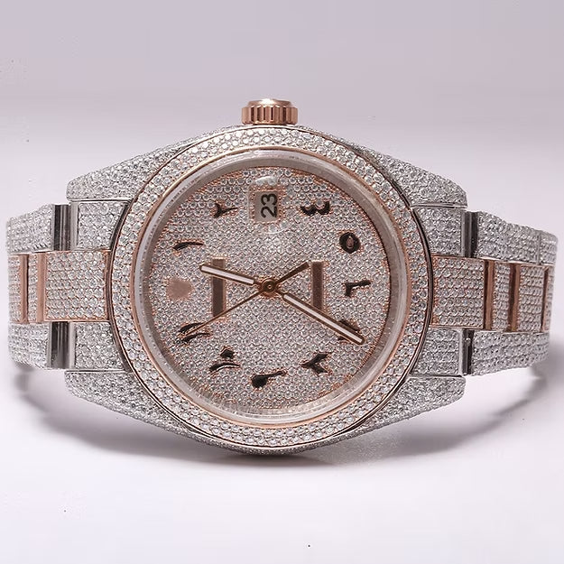 2025 Men’s VVS Moissanite Diamond Watch – Stainless Steel Iced Out Luxury Timepiece with Handmade Setting