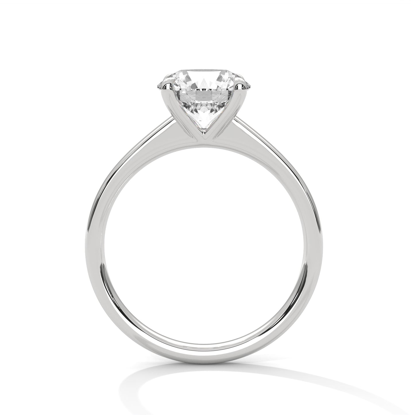 Classic Round Cut Moissanite Solitaire Engagement Ring in 14K Yellow Gold – Timeless Minimalist Bridal Jewelry for Her