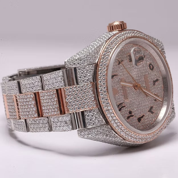 2025 Men’s VVS Moissanite Diamond Watch – Stainless Steel Iced Out Luxury Timepiece with Handmade Setting