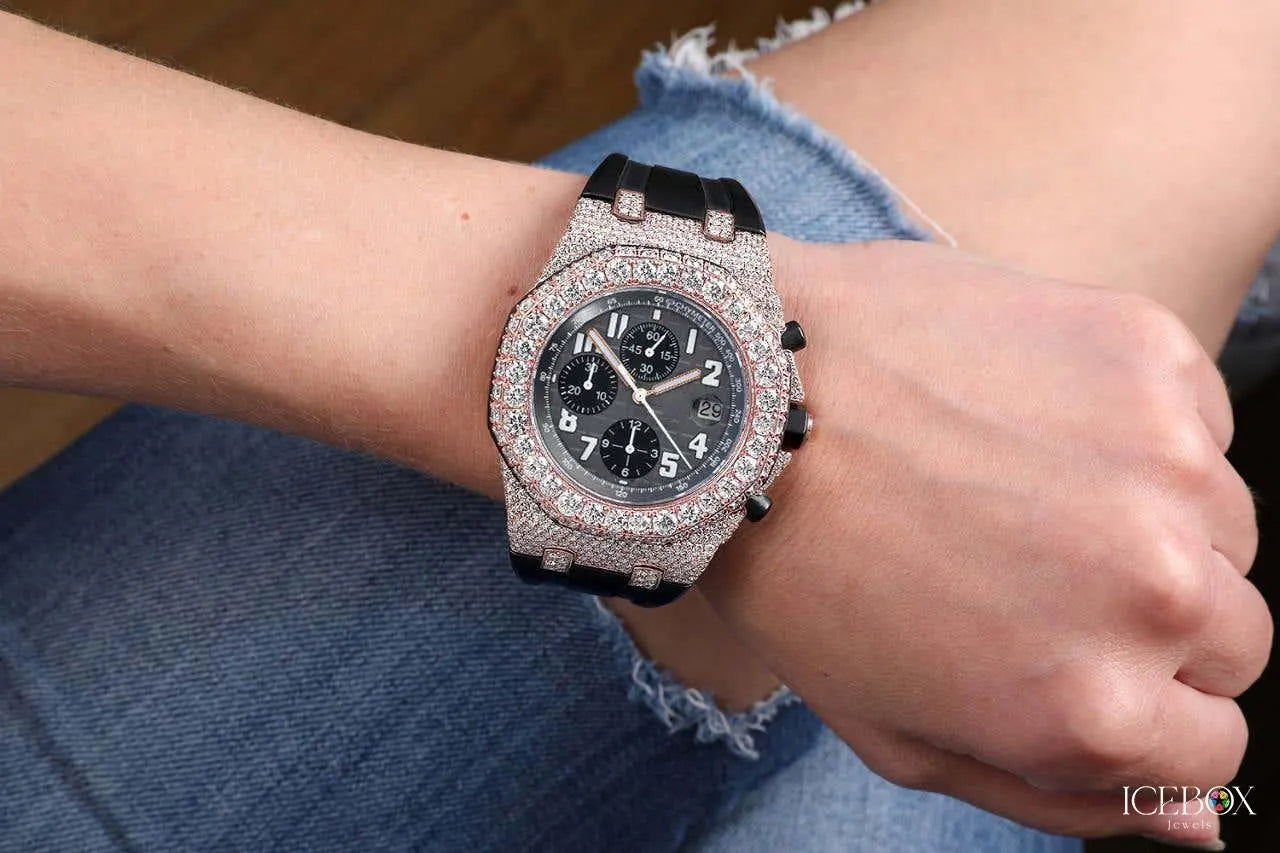 Luxury Custom Moissanite Watch – Iced Out Bust Down Hip Hop Jewelry for Men & Women | VVS Diamond Timepiece (Copy)