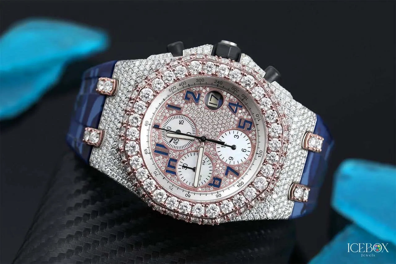 Luxury Custom Moissanite Watch – Iced Out Bust Down Hip Hop Jewelry for Men & Women | VVS Diamond Timepiece