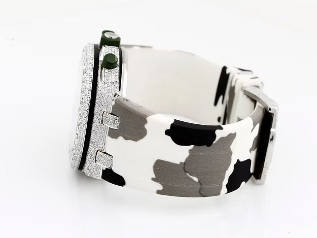 Handmade VVS Moissanite Diamond Bust Down Watch – Luminous Men's Wristwatch with Studded Iced Out Design (Copy)