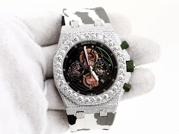 Handmade VVS Moissanite Diamond Bust Down Watch – Luminous Men's Wristwatch with Studded Iced Out Design (Copy)