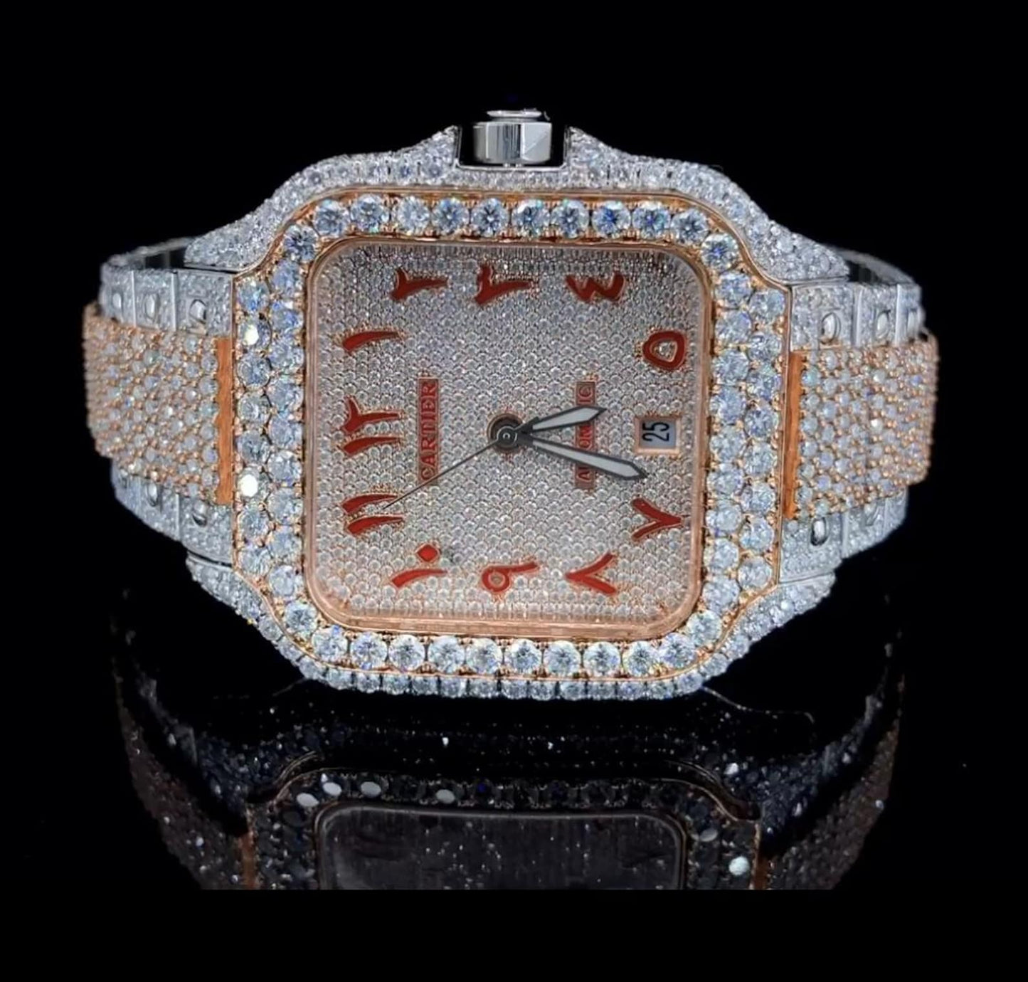 High-Quality Moissanite Diamond Watch – Stainless Steel Band Hip Hop Style Luxury Timepiece for Men