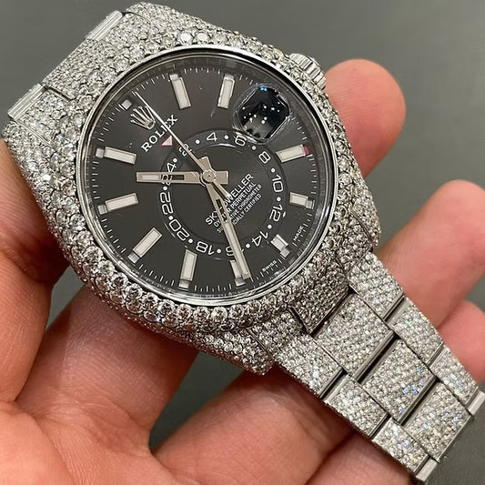 Rolex Sky-Dweller Moissanite Diamond Watch – Luxury Iced Out Men's Timepiece (Copy)