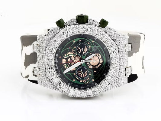 Handmade VVS Moissanite Diamond Bust Down Watch – Luminous Men's Wristwatch with Studded Iced Out Design (Copy)