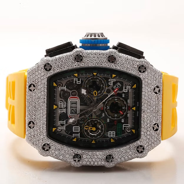 Custom Iced Out VVS Moissanite Diamond Watch – Hip Hop Style, Fully Bust Down AP Look | Luxury Men’s Bling Timepiece