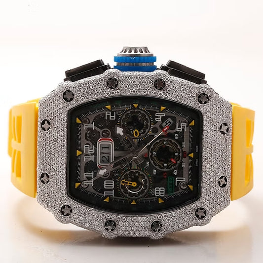 Custom Iced Out VVS Moissanite Diamond Watch – Hip Hop Style, Fully Bust Down AP Look | Luxury Men’s Bling Timepiece