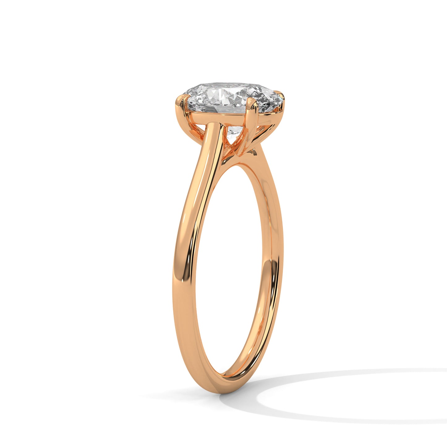 Oval Cut Moissanite Engagement Ring – White Gold Solitaire Classic Bridal Ring