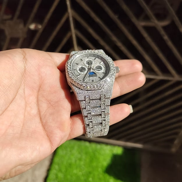 Audemars Piguet Fully Iced Out AP Moissanite Diamond Watch – Luxury Men’s Timepiece