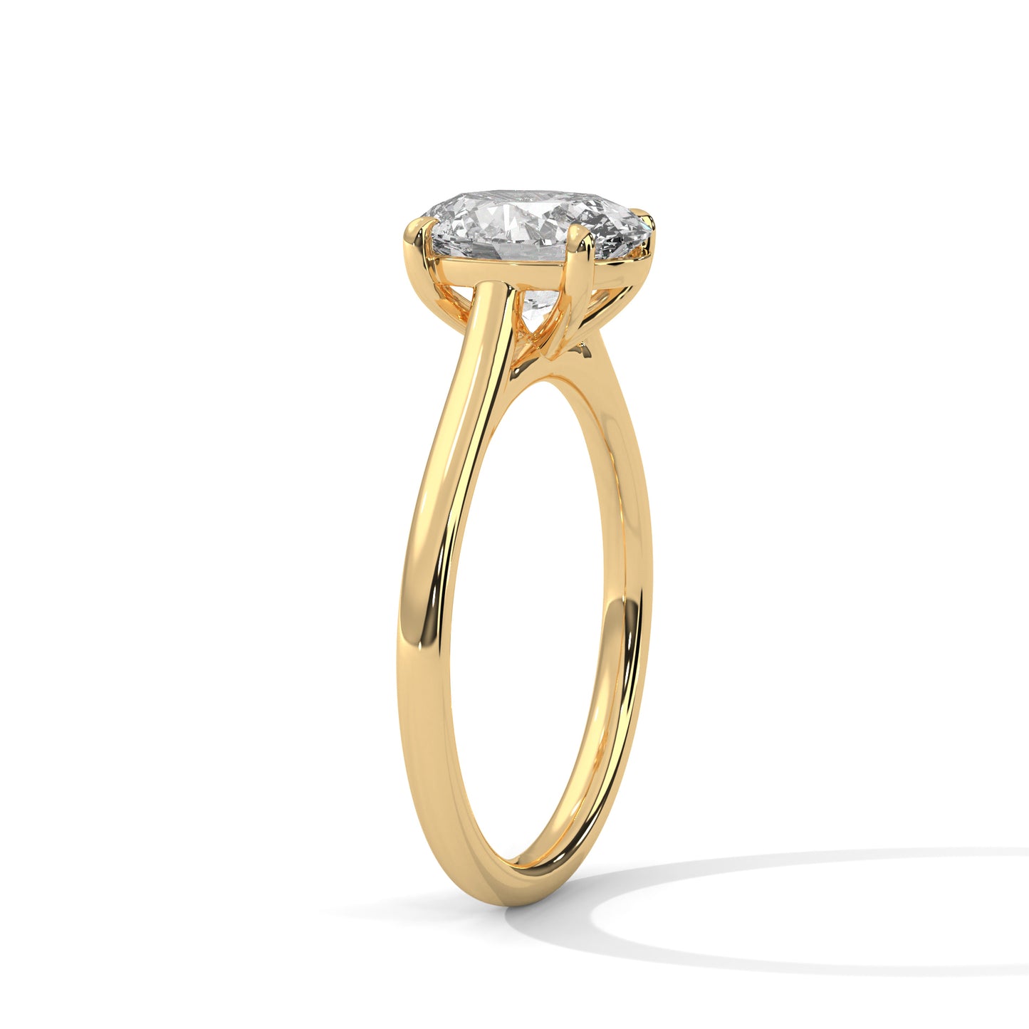 Oval Cut Moissanite Engagement Ring – White Gold Solitaire Classic Bridal Ring