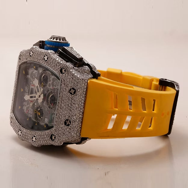 Custom Iced Out VVS Moissanite Diamond Watch – Hip Hop Style, Fully Bust Down AP Look | Luxury Men’s Bling Timepiece