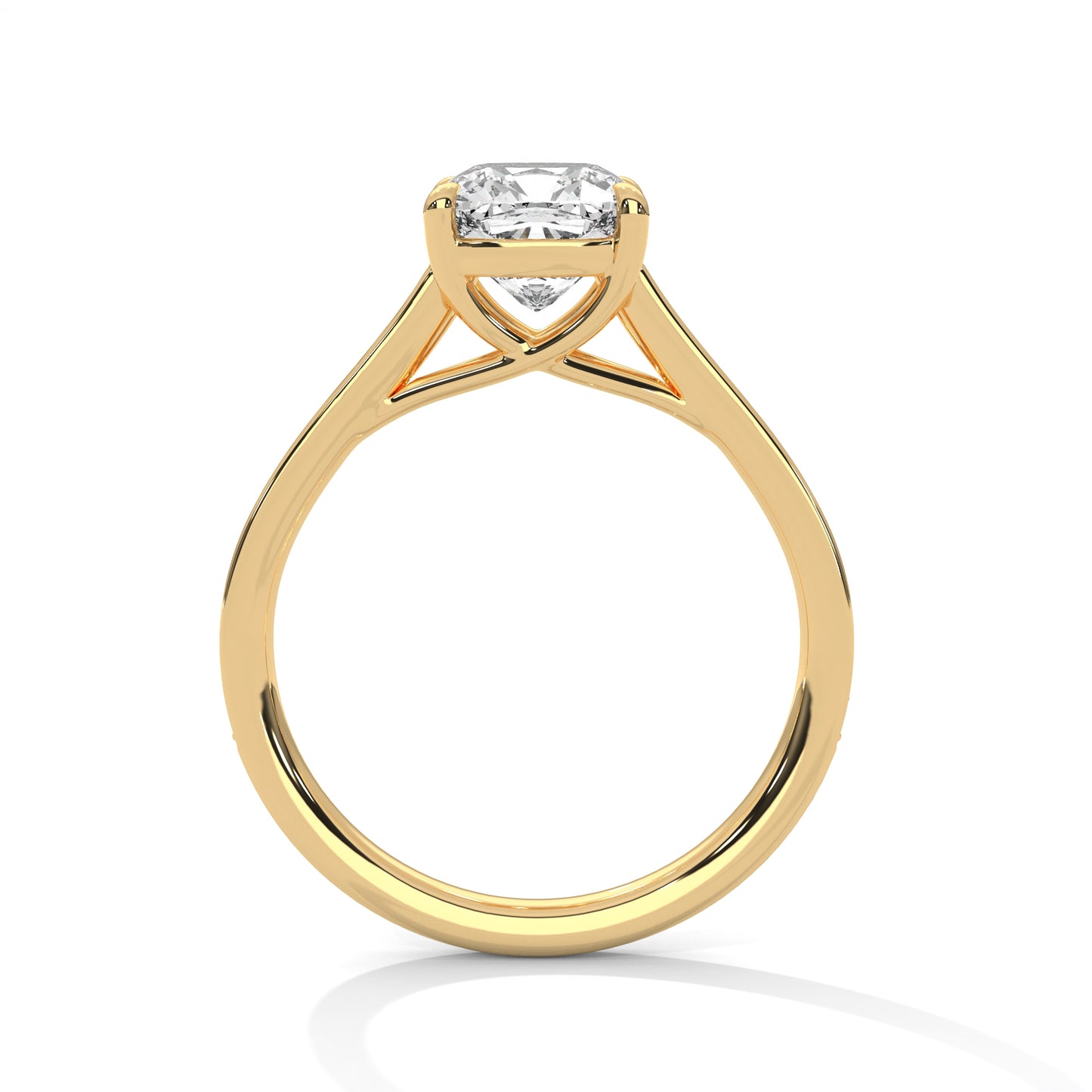 Cushion Cut Moissanite Engagement Ring – Rose Gold Pave Band, Elegant Bridal Jewelry
