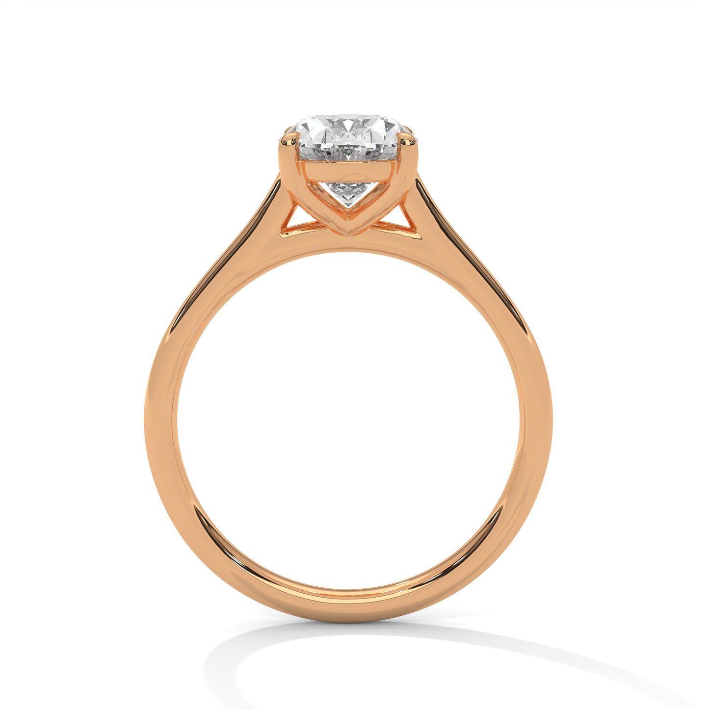 Oval Cut Moissanite Engagement Ring – White Gold Solitaire Classic Bridal Ring