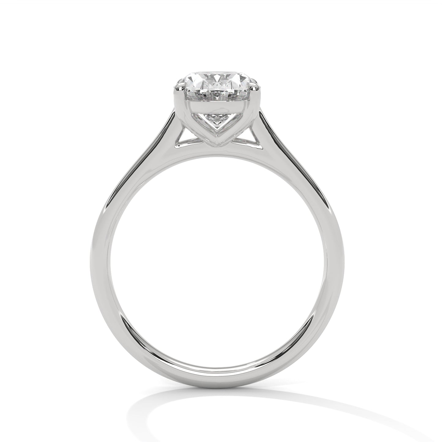 Oval Cut Moissanite Engagement Ring – White Gold Solitaire Classic Bridal Ring