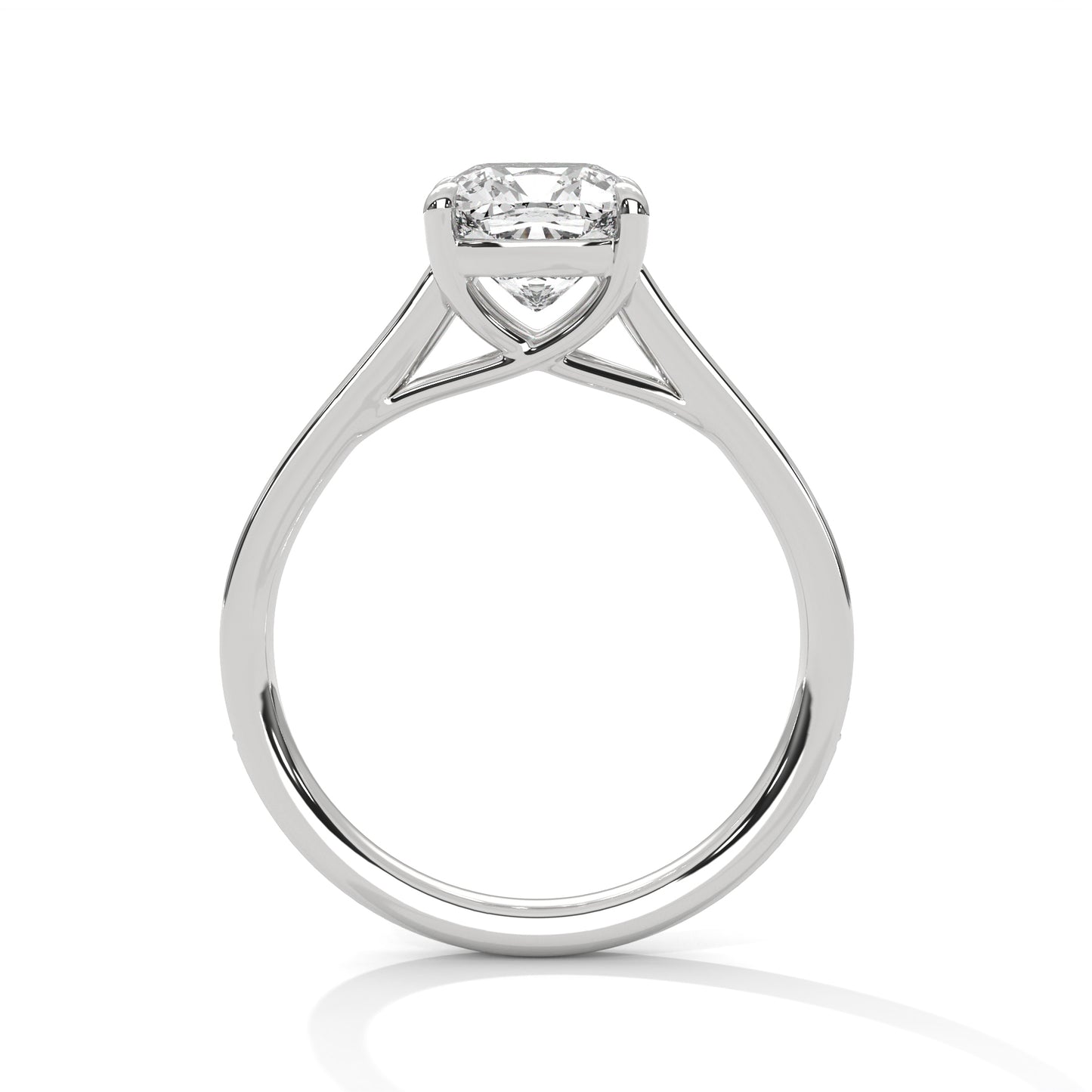 Cushion Cut Moissanite Engagement Ring – Rose Gold Pave Band, Elegant Bridal Jewelry