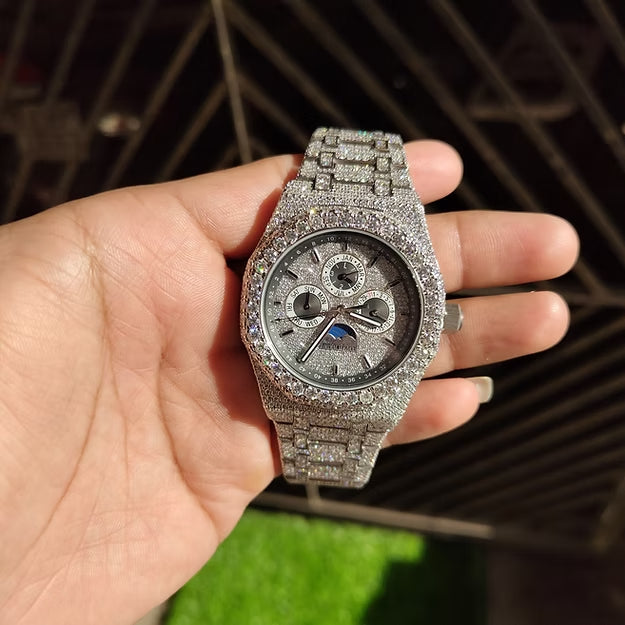 Audemars Piguet Fully Iced Out AP Moissanite Diamond Watch – Luxury Men’s Timepiece