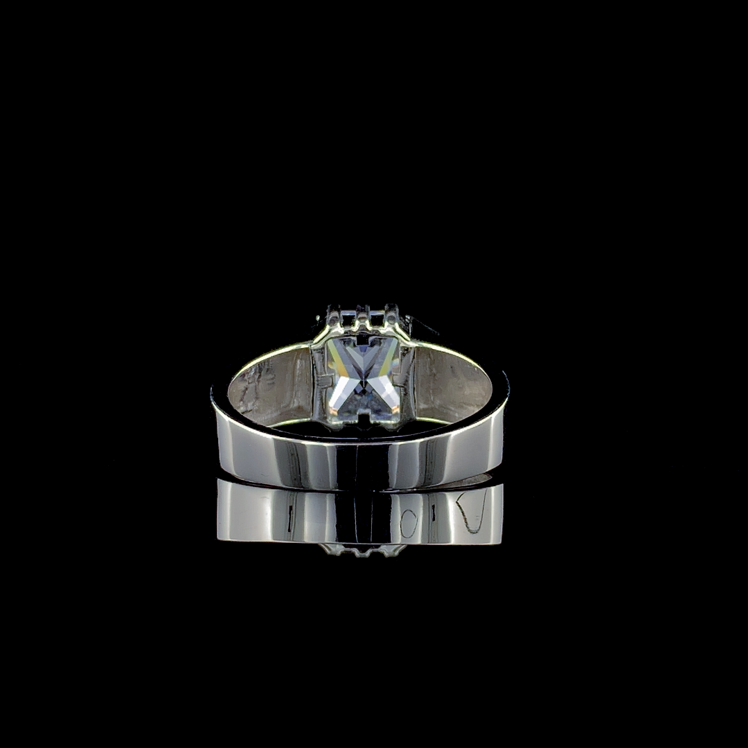 Men's Radiant Cut 3.50 Ct Solitaire Moissanite Ring | Prong Setting | Solid Gold & Silver | Perfect Gift for Her