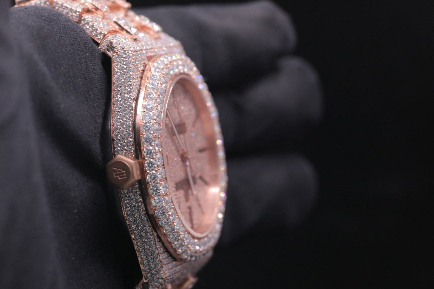 Luxury Men's Fully Automatic Diamond Watch | Elegant Moissanite Royal Design