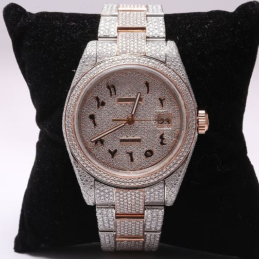 2025 Men’s VVS Moissanite Diamond Watch – Stainless Steel Iced Out Luxury Timepiece with Handmade Setting