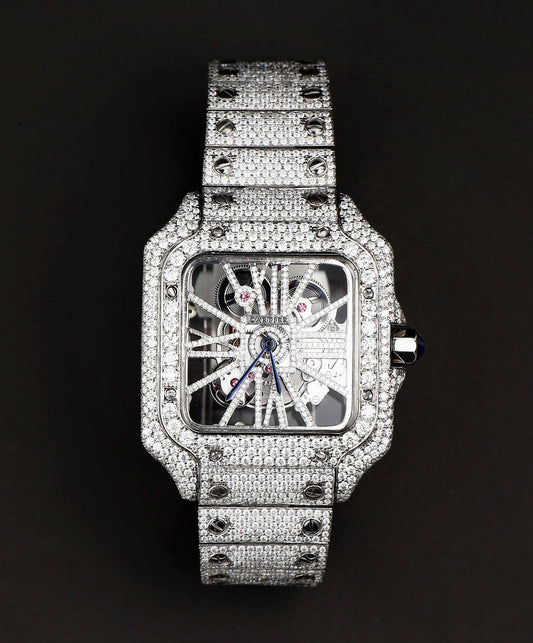 Luxury VVS Moissanite Diamond Watch | Dual Tone Iced Out Hip Hop Buss Down | Moissanite Watches