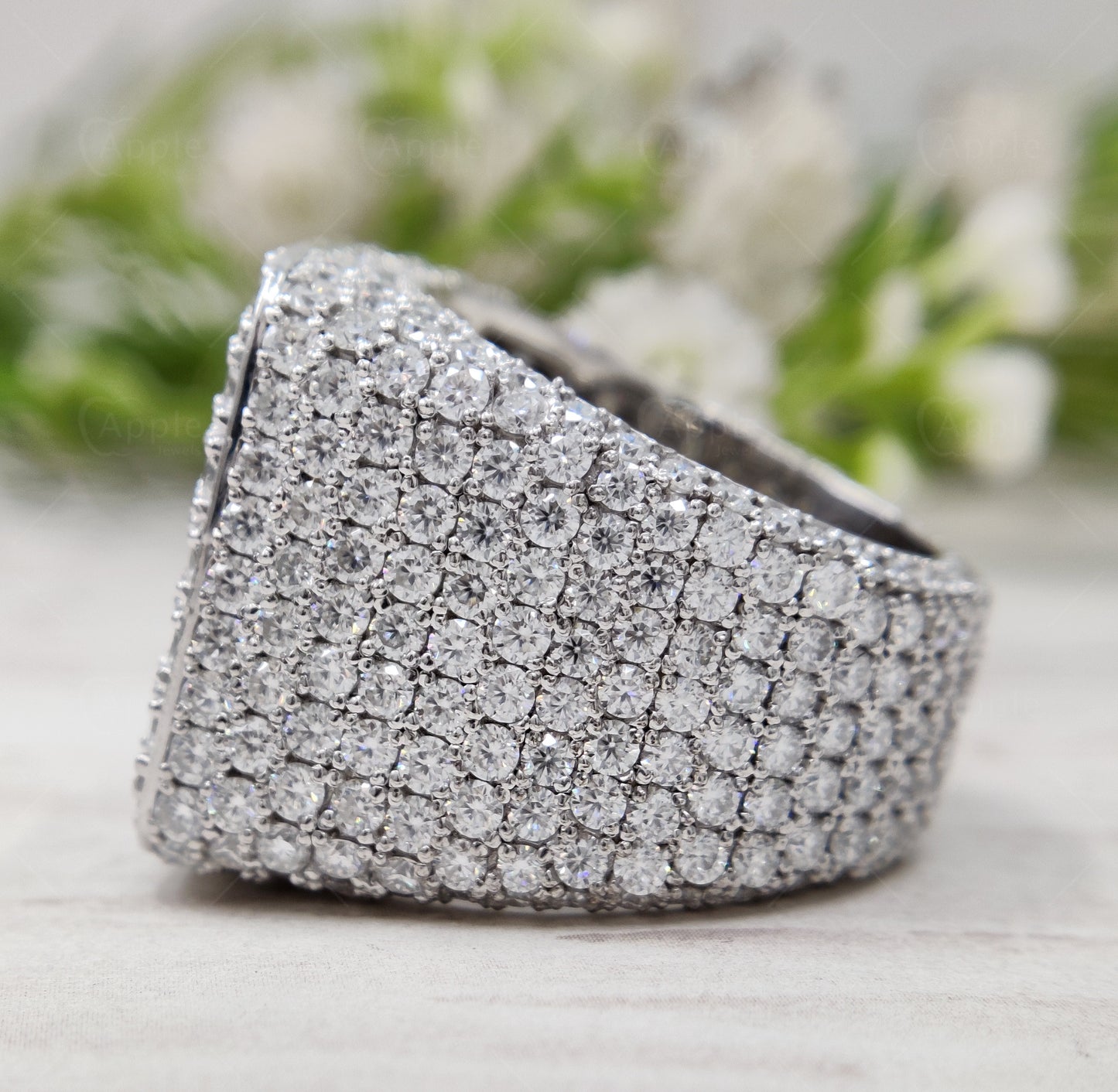 Exquisite Moissanite Diamond Men's Ring with 925 Silver Cluster Setting | Sophisticated Elegance and Timeless Style