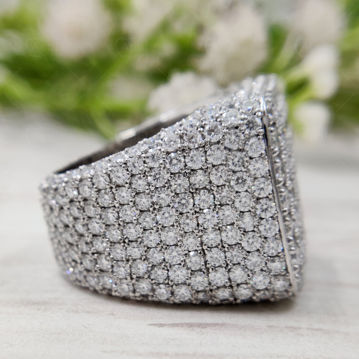 Exquisite Moissanite Diamond Men's Ring with 925 Silver Cluster Setting | Sophisticated Elegance and Timeless Style