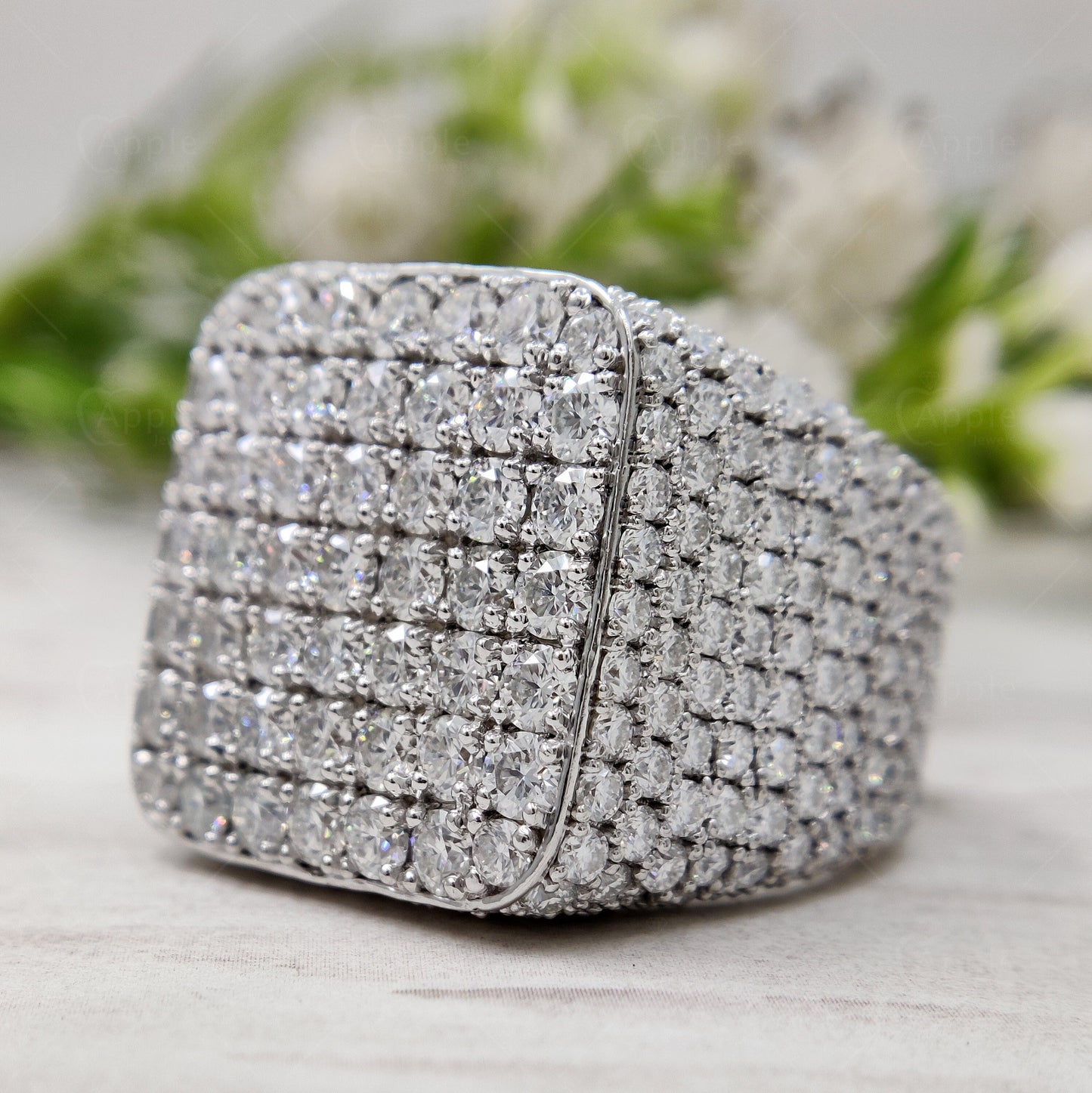 Exquisite Moissanite Diamond Men's Ring with 925 Silver Cluster Setting | Sophisticated Elegance and Timeless Style