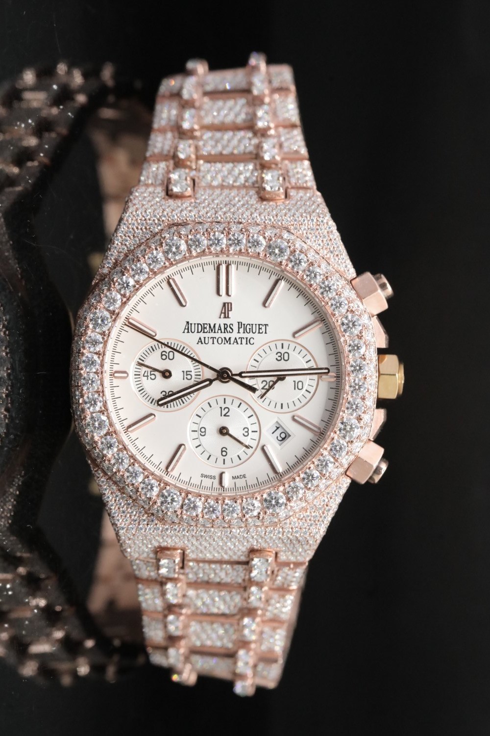 Luxury Moissanite Diamond Watch | AP Audemars Piguet Style | Dual Tone Iced Out | Handmade High-Quality