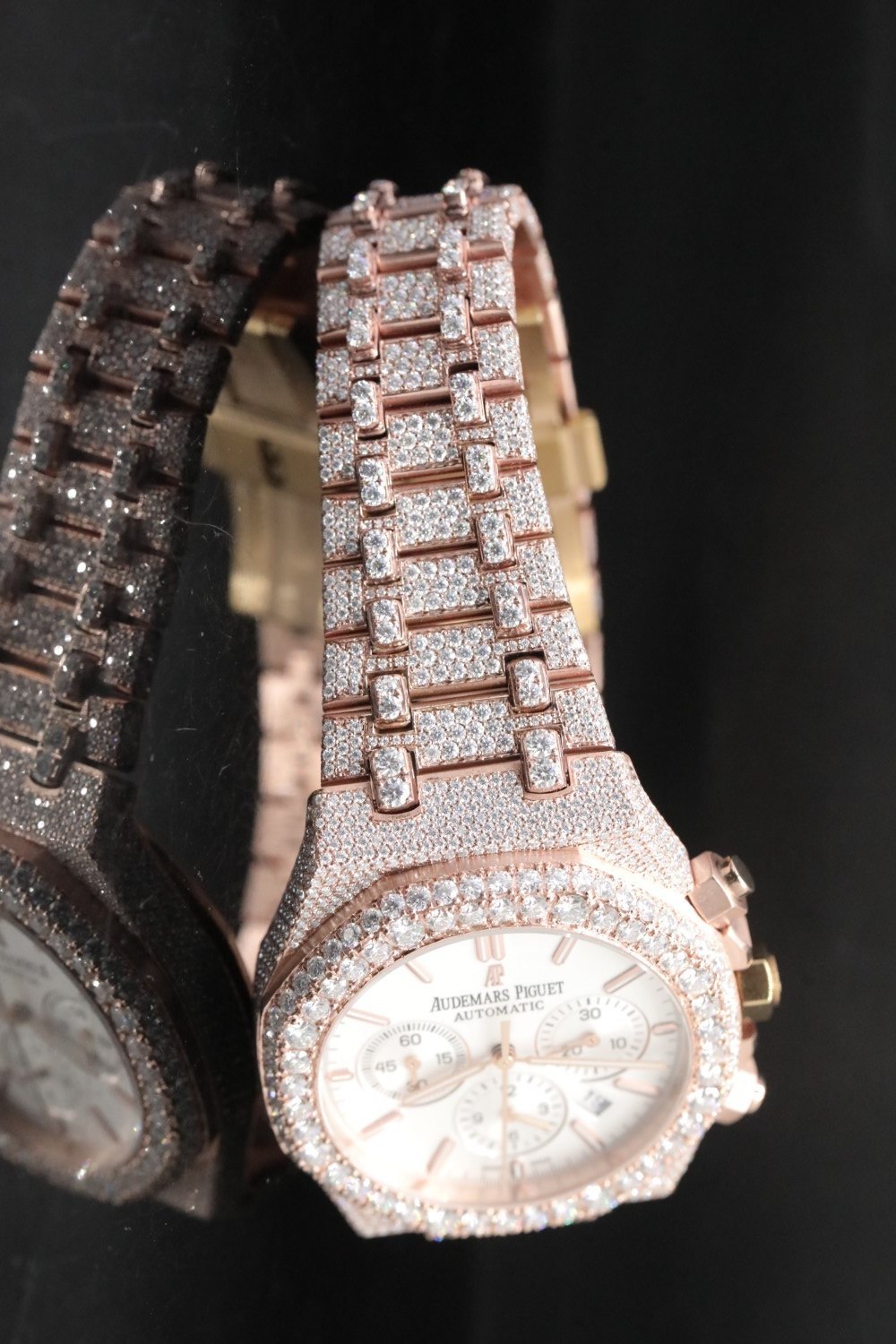 Luxury Moissanite Diamond Watch | AP Audemars Piguet Style | Dual Tone Iced Out | Handmade High-Quality