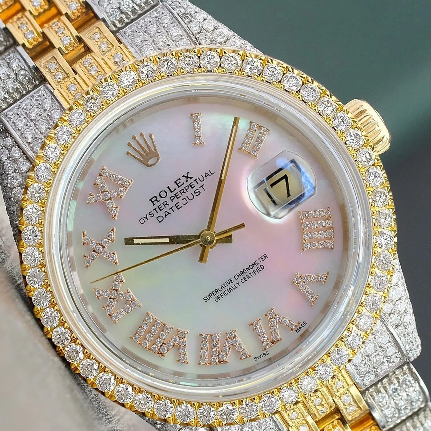 Luxury VVS Moissanite Diamond Watch | Dual Tone Iced Out Hip Hop