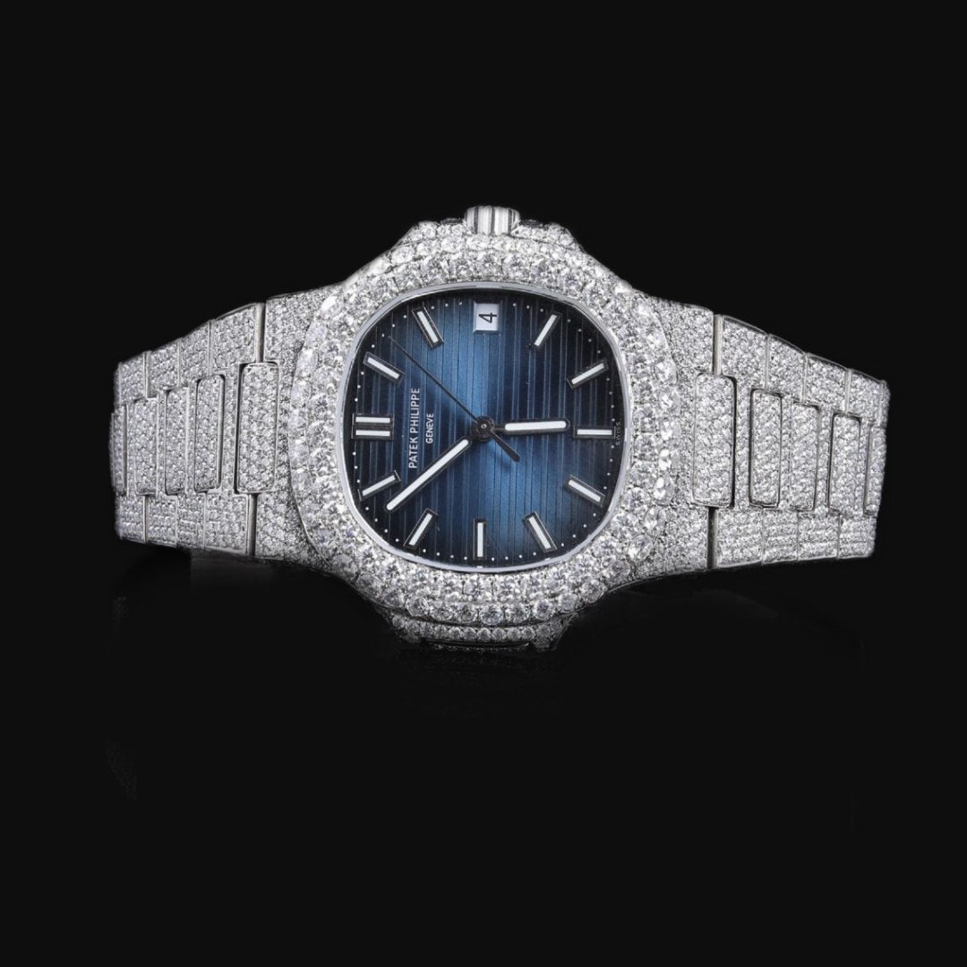 High-Quality Diamond Watch for Men | Customized Iced-Out Moissanite Watch | VVS Diamond Hip Hop Style Gift