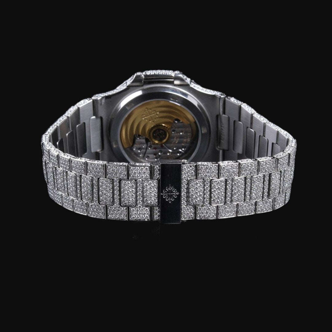 High-Quality Diamond Watch for Men | Customized Iced-Out Moissanite Watch | VVS Diamond Hip Hop Style Gift