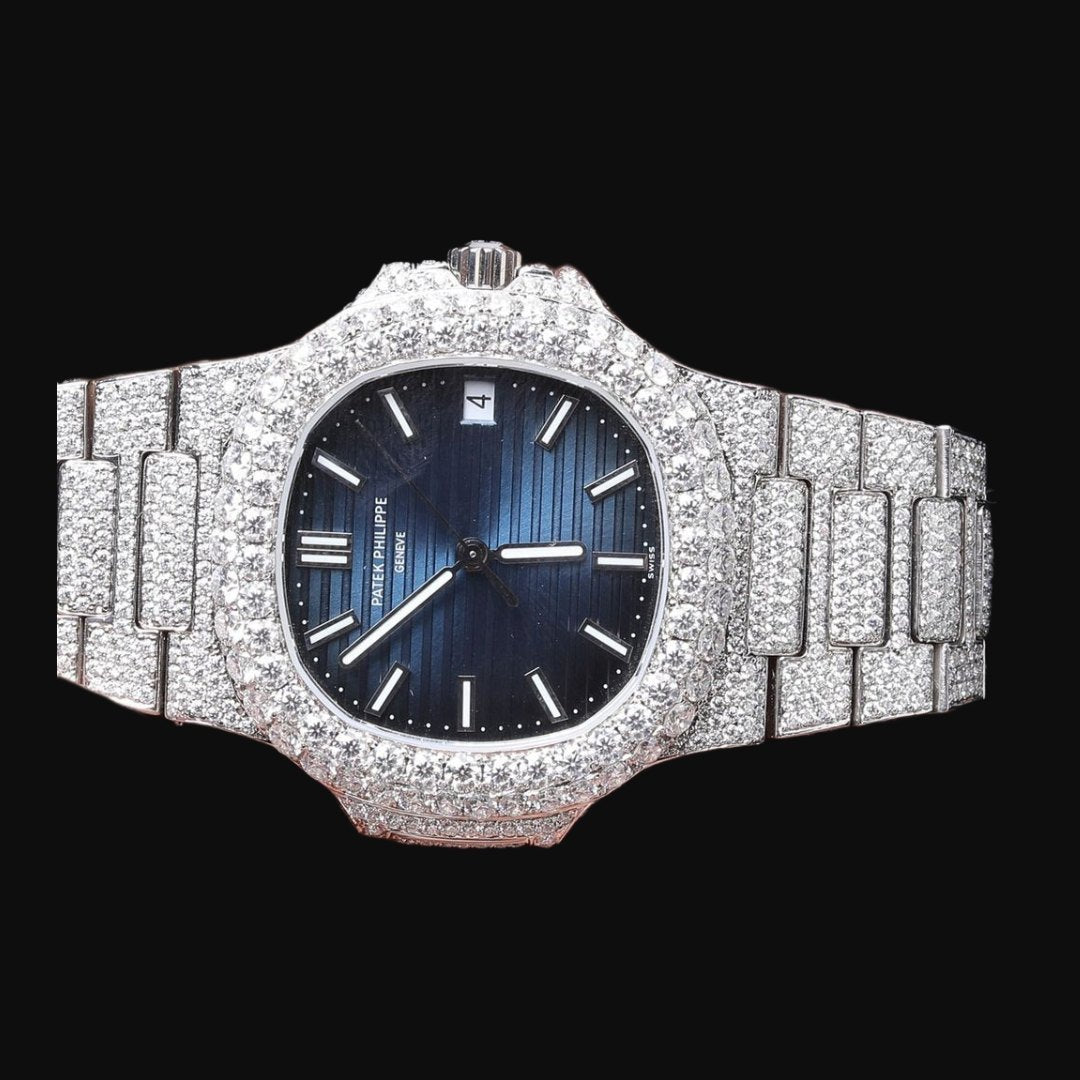 High-Quality Diamond Watch for Men | Customized Iced-Out Moissanite Watch | VVS Diamond Hip Hop Style Gift