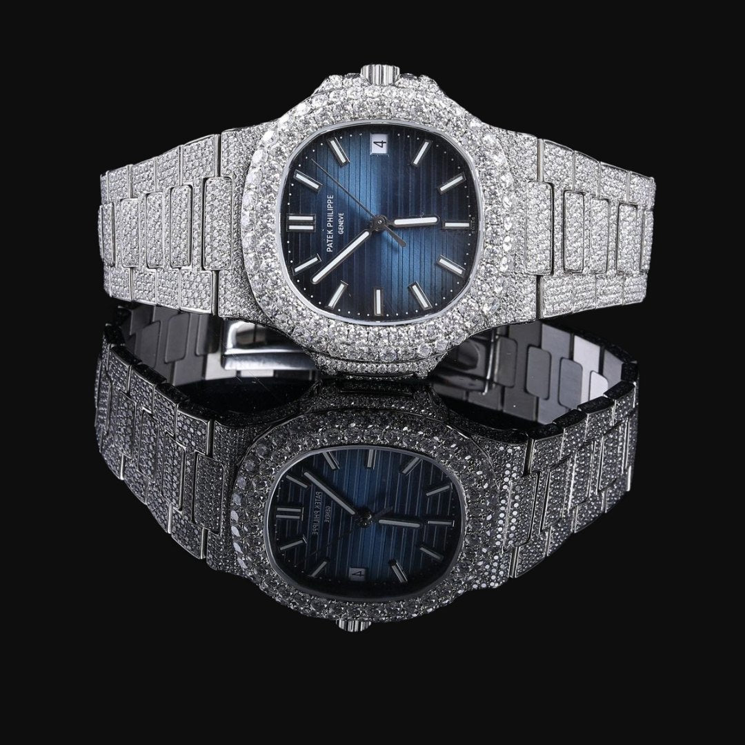 High-Quality Diamond Watch for Men | Customized Iced-Out Moissanite Watch | VVS Diamond Hip Hop Style Gift